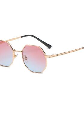 high quality Sunglasses Men Octagon Metal Sunglas 个性太阳镜