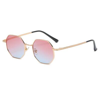 high quality Sunglasses Men Octagon Metal Sunglas 个性太阳镜