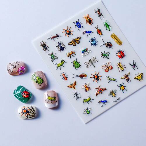 昆虫美甲贴纸指甲饰品 Insects Dragonfly 5D Nail Art Stickers