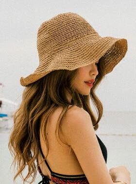 Simple Girl Sun Hat Wide Brim Floppy Summer Hats for Women B