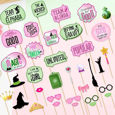 25PCS Wizard Birthday Photo Booth Props Kit - Wicked Happy B