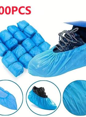 100PCS disposable waterproof shoe cover plastic non-slip foo