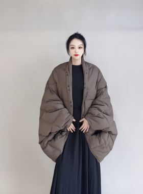 白鹅绒便携居家多功能盖毯保暖毯斗笠裹裙空调被户外轻薄羽绒盖毯