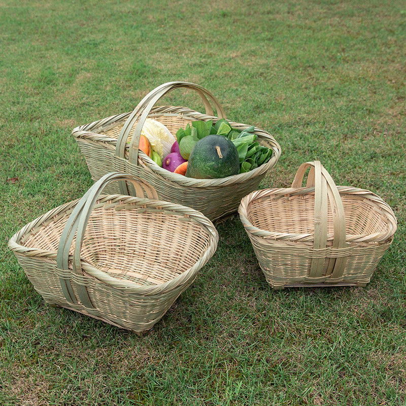 手工竹篮子手提蓝菜篮子农家编织水果篮竹编收纳竹筐老式竹制品,特色手工艺,竹编/竹雕,淘宝优惠券,粉丝福利购,淘宝优惠卷