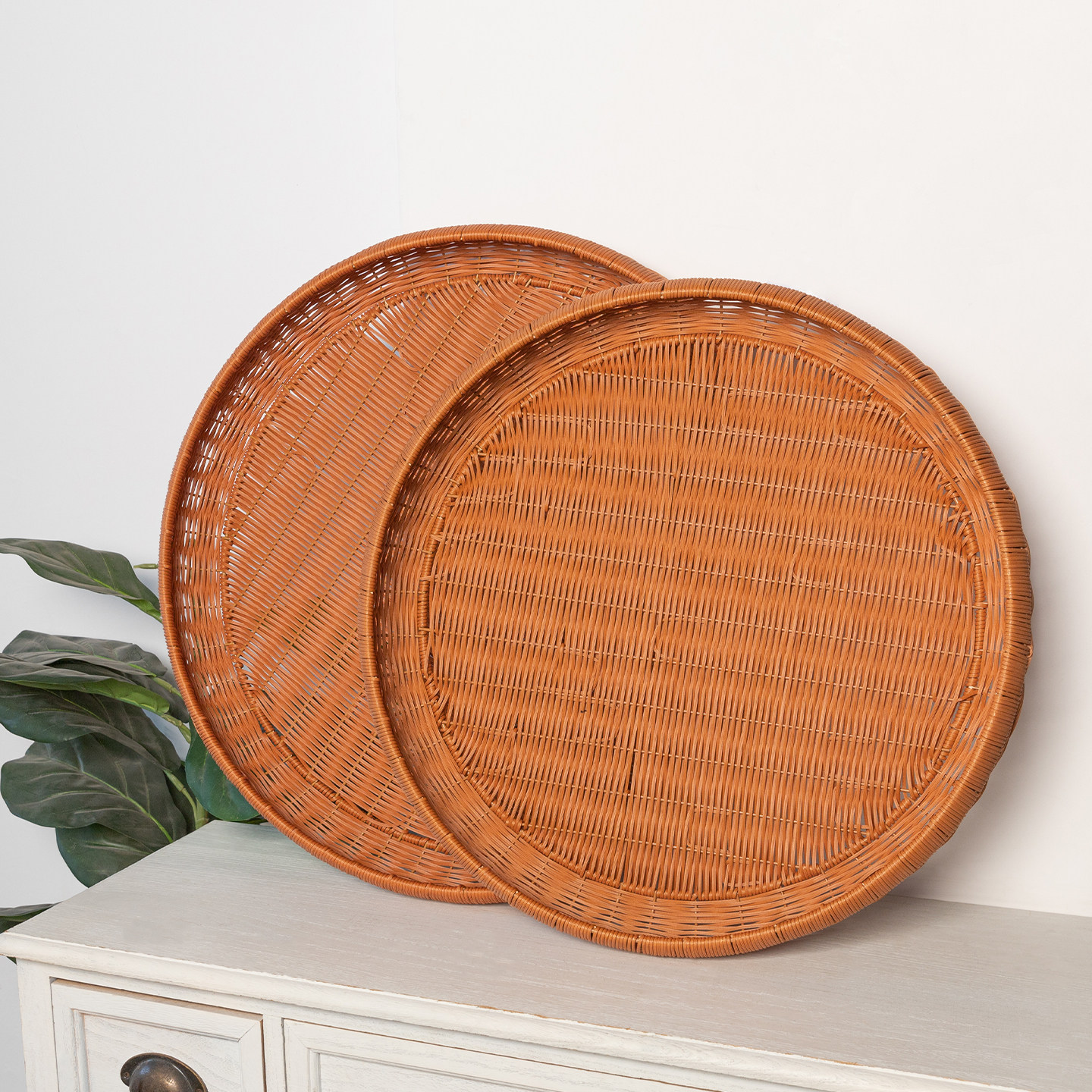 仿藤编织家用竹编晾晒干货筛子