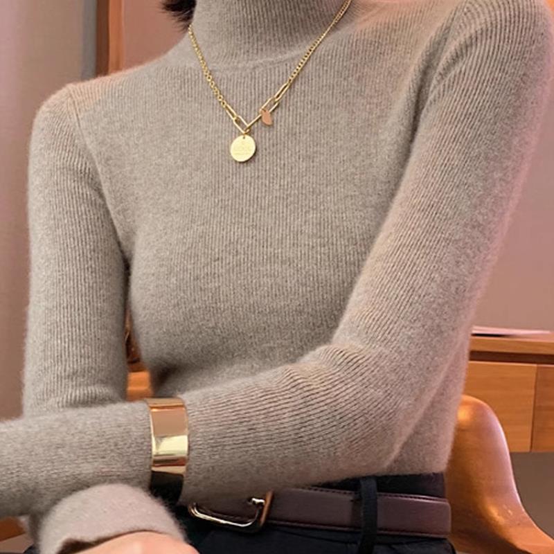 半高领毛衣女打底衫春秋新款爆款内搭加绒加厚秋冬中领针织衫