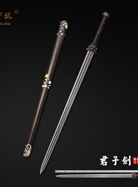 君子剑龙泉市胤字号宝剑长款花纹钢一体唐剑梅花剑传统宝剑未开刃