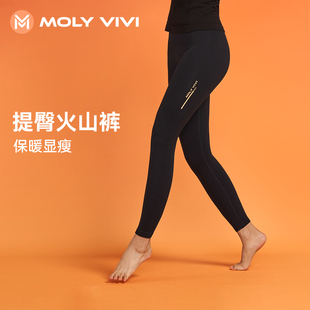 MOLYVIVI鯊魚褲 高腰提臀外穿打底火山褲 加絨運動瑜伽褲 女秋冬新款
