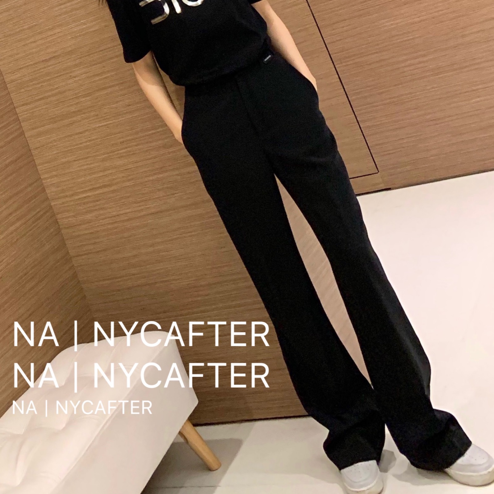 na】 巨显腿长v形高腰西装直筒裤神裤 百搭休闲黑色长裤|ruв категории Женская одежда, брюки, брюки - от Buy2taobao.com для оказания профессиональной услуги покупки агента Taobao