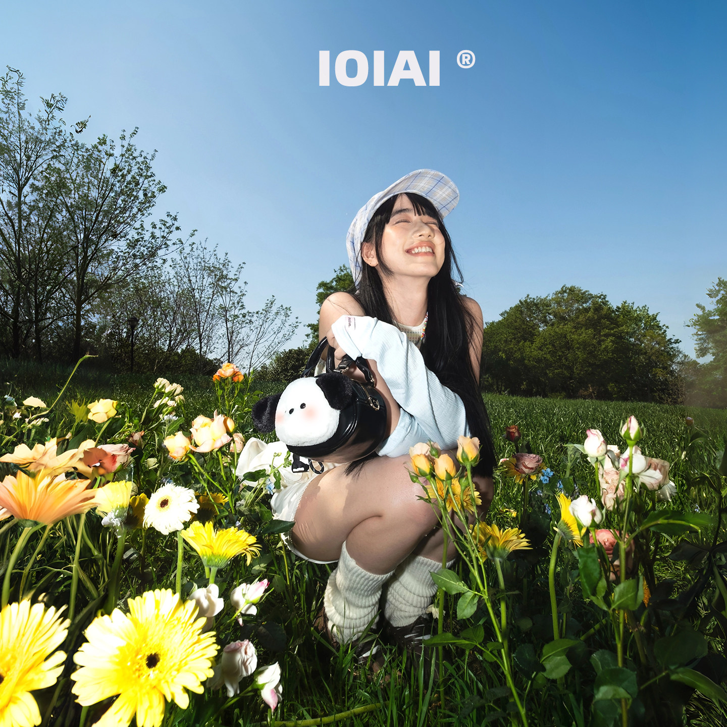 IOIAI甜美包包小狗单肩包儿童包包女可爱斜挎包手提包外出小背包