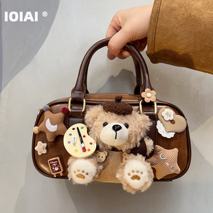 原创手工皮质包包女单肩斜挎手提包包可爱礼物通勤手机包2025新款