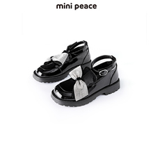 minipeace太平鸟童装女童小皮鞋黑色蝴蝶结单鞋奥莱