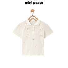 【专柜同款】minipeace太平鸟童装女童小花POLO衫儿童短袖T恤夏装