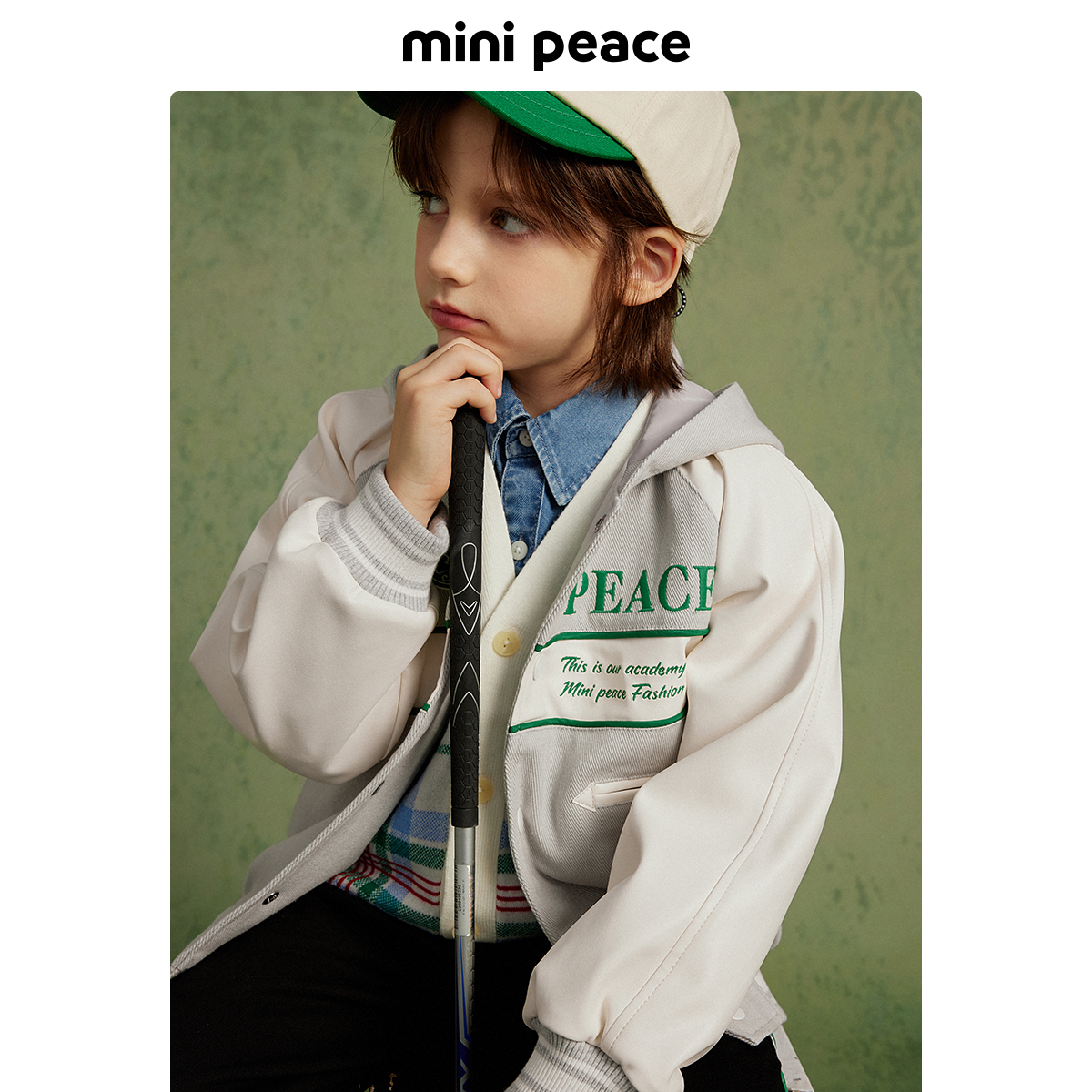 minipeace太平鸟童装儿童男童夹克儿童棒球外套宝宝春装背图潮酷