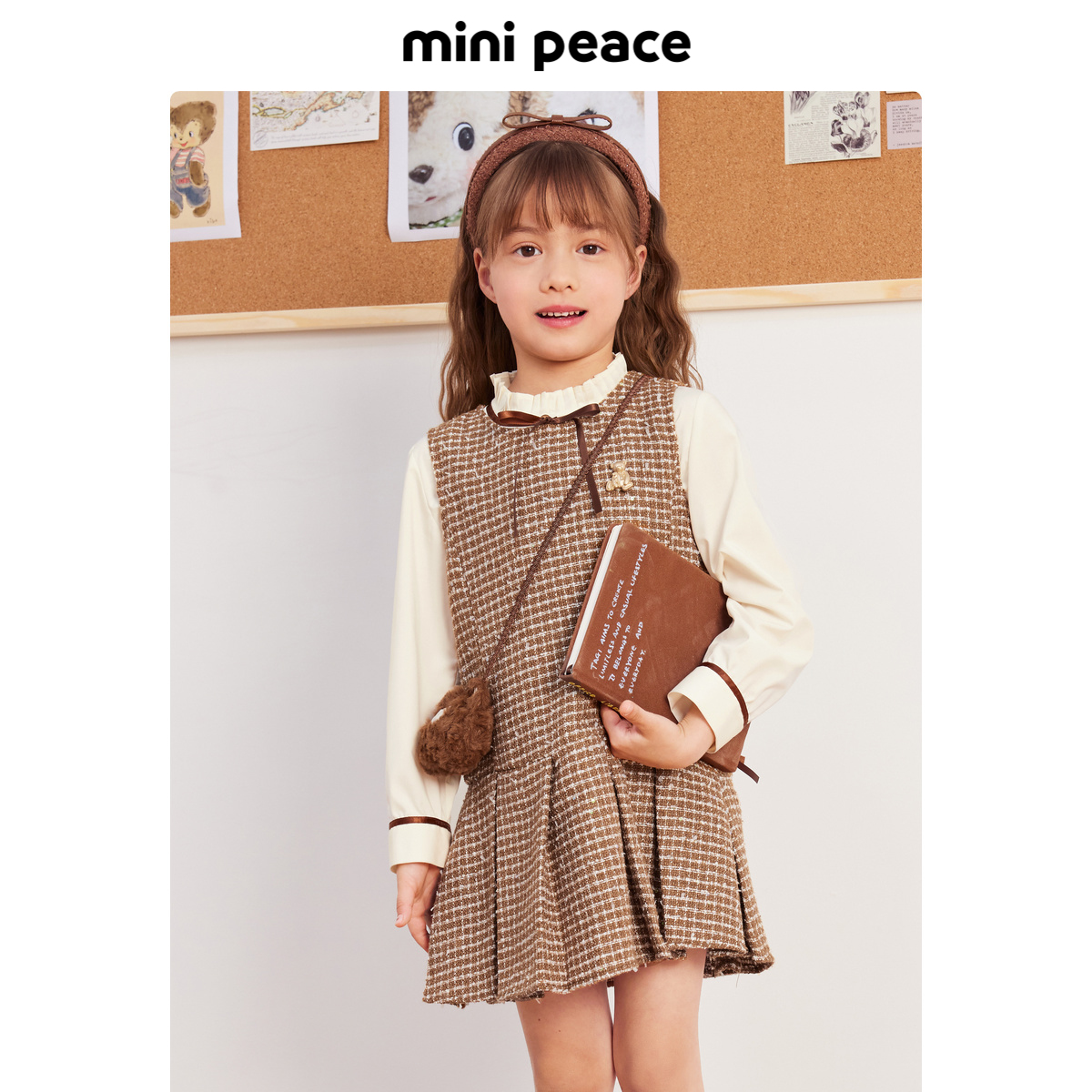 【专柜同款时尚系列】minipeace太平鸟童装女童格纹背心裙子秋季