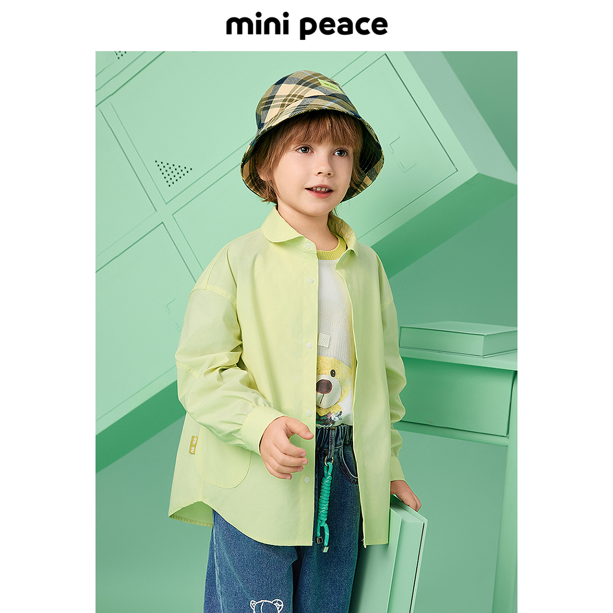 【专柜同款】MINIPEACE太平鸟童装男童春衬衫儿童出游薄外套夹克