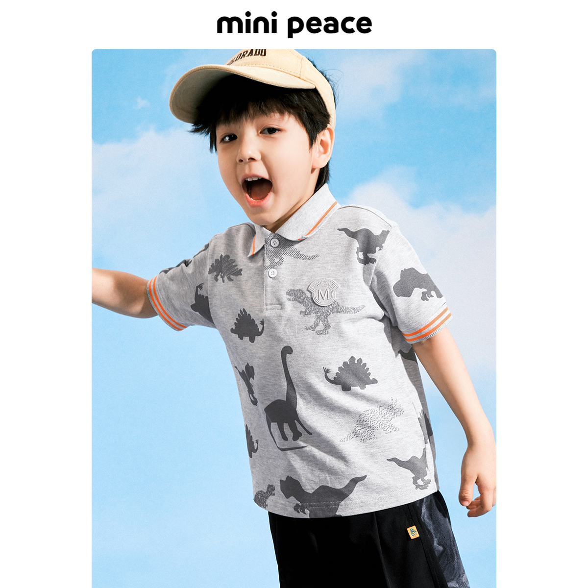 【专柜同款】minipeace太平鸟童装男童POLO衫儿童夏装短袖T恤潮酷
