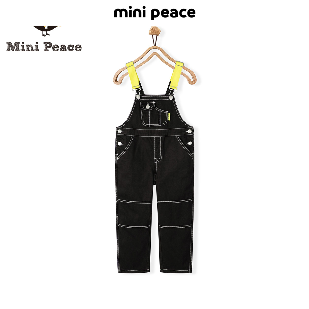 minipeace太平鸟童装春秋男童背带牛仔裤F1FBC1319