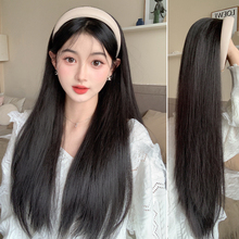 发箍假发女一体式长直发蓬松增发量高颅顶全半头套可拆卸帽子头箍