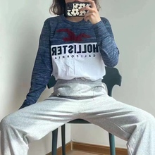 小海鸥经典logo长袖圆领T恤纯棉男女同款舒适拼色学生减龄hco