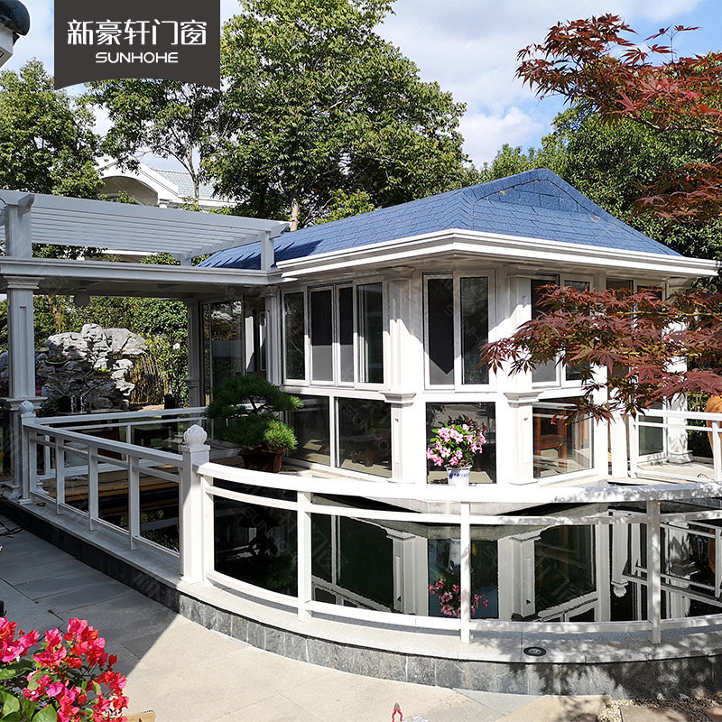 阳光房诚意金新豪轩门窗顶层阳光房设计别墅露台玻璃房封阳台定制