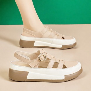 夏季 百搭沙滩包头凉鞋 凉鞋 女鞋 女 女外穿厚底增高休闲凉鞋 2025新款