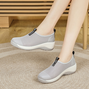 女2025年新款 懒人鞋 防滑洞洞鞋 女款 女士软底网眼鞋 网面透气休闲鞋