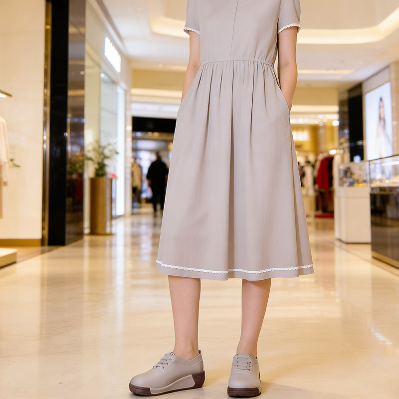 法式休闲圆头低跟单鞋女拼接简约轻奢防滑气质鞋高级感中年妈妈鞋,女鞋,深口单鞋,淘宝优惠券,粉丝福利购,淘宝优惠卷