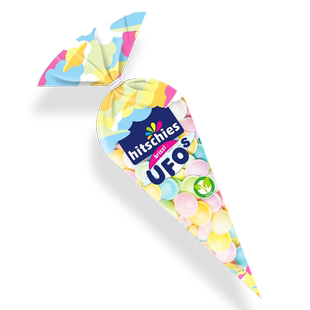 德国进口Hitschler飞碟糖海之美人鱼UFO酸粉夹心软糖网红爆酸糖果