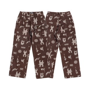 原创潮流休闲中性拔印贴袋长裤 圣山2025秋冬阿里系列岩画工装 裤