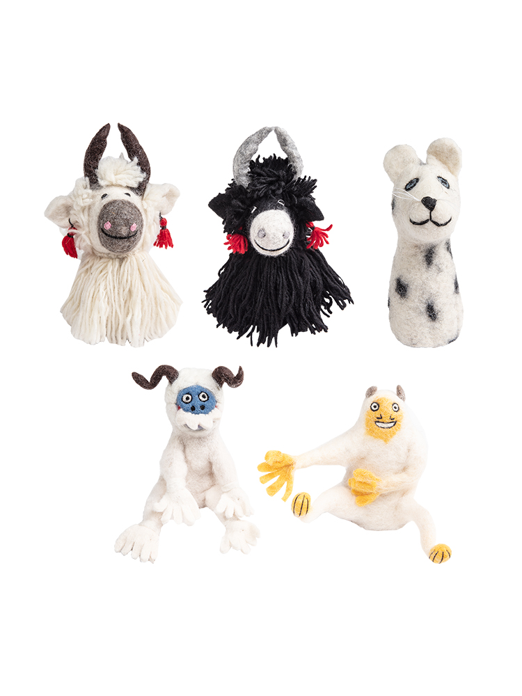 尼泊尔手工羊毛毡玩偶摆件