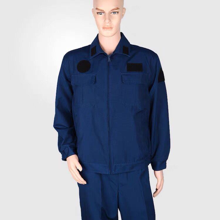 14式春秋地勤服蓝色机务工作服劳保套装防静电耐油污飞机修理装 - 实物图
