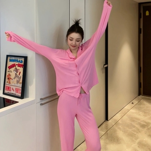 芭比粉色卡戴珊莫代尔纯棉睡衣女款2026新款春冬季高级感家居服