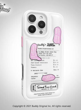 原创白色发票支架适用iphone16promax手机壳苹果15pro保护套14promax新款软壳