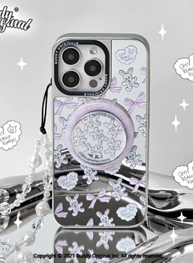 BUDDY原创镜面滑稽兔适用iphone15promax手机壳苹果14promax磁吸13小众高级12新款15pro可爱软壳