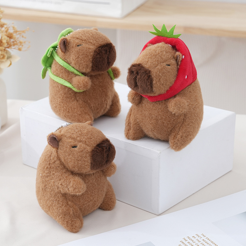 网红爆款卡皮巴拉玩具挂件包包小挂饰钥匙扣娃娃玩偶抛洒毛绒玩具