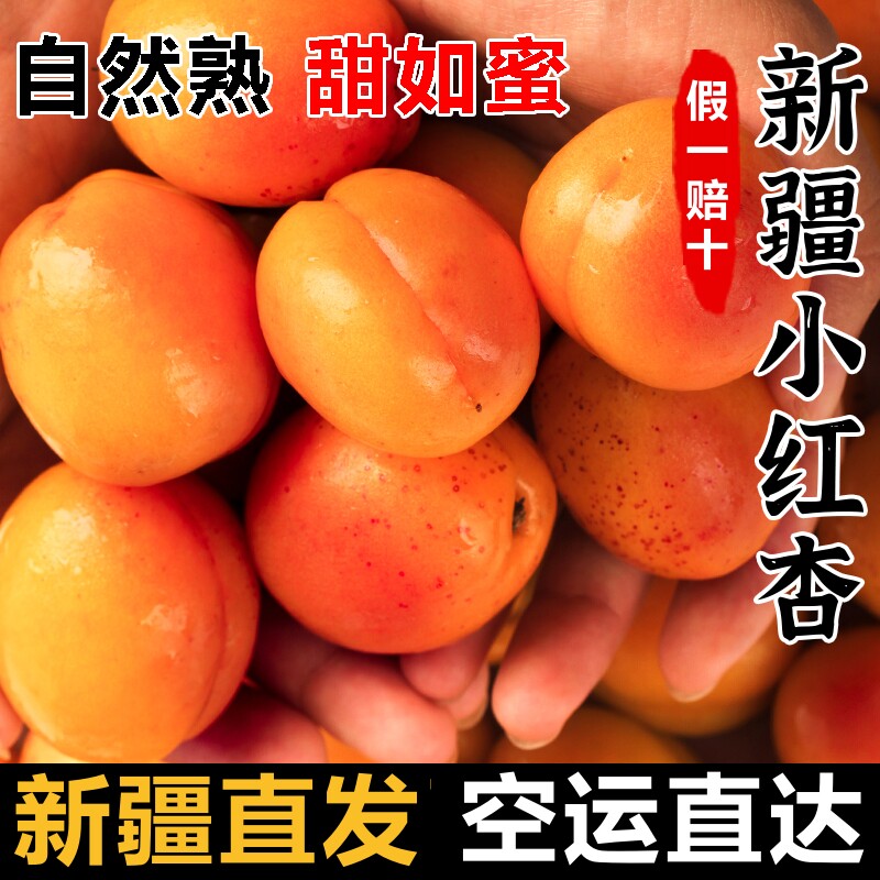 正宗新疆小红杏新鲜杏子水果新疆直发阿克苏吊干杏整箱4斤