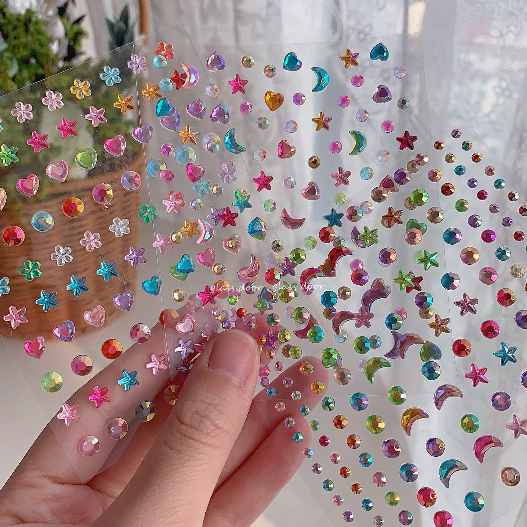 ins高颜值彩色亮晶晶钻贴跨境热卖手账贴装饰钻星星月亮宝石贴纸,彩妆/香水/美妆工具,化妆/美容工具,淘宝优惠券,粉丝福利购,淘宝优惠卷