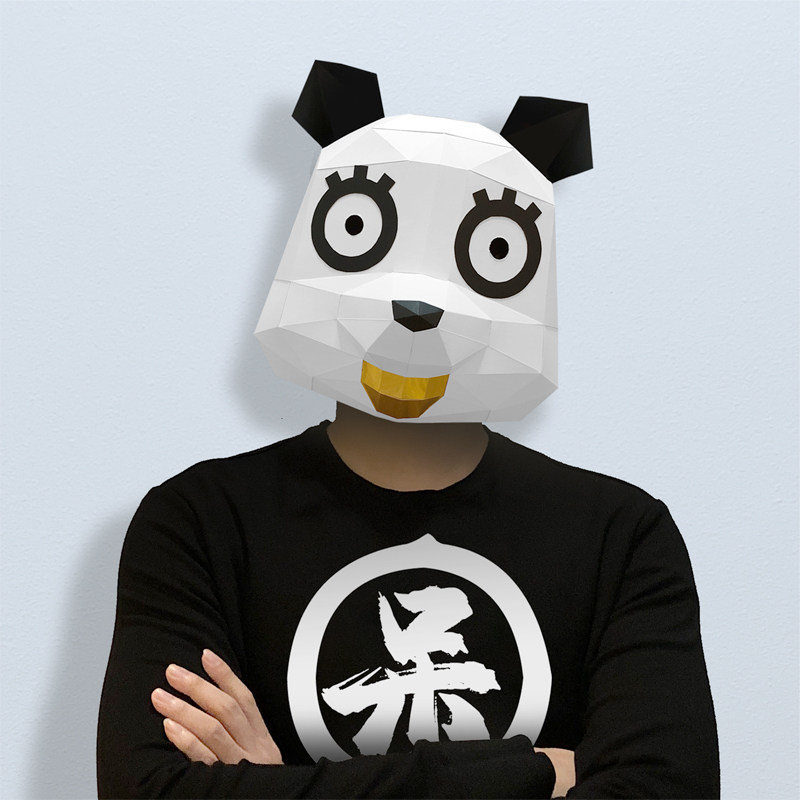 纸义堂创意手工立体折纸diy装扮用品儿童礼物可爱搞笑呆呆鼠面具