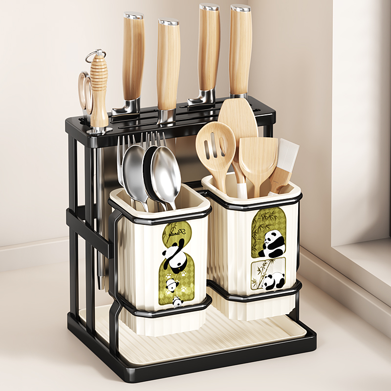 【通风沥水】厨房多功能刀架筷筒