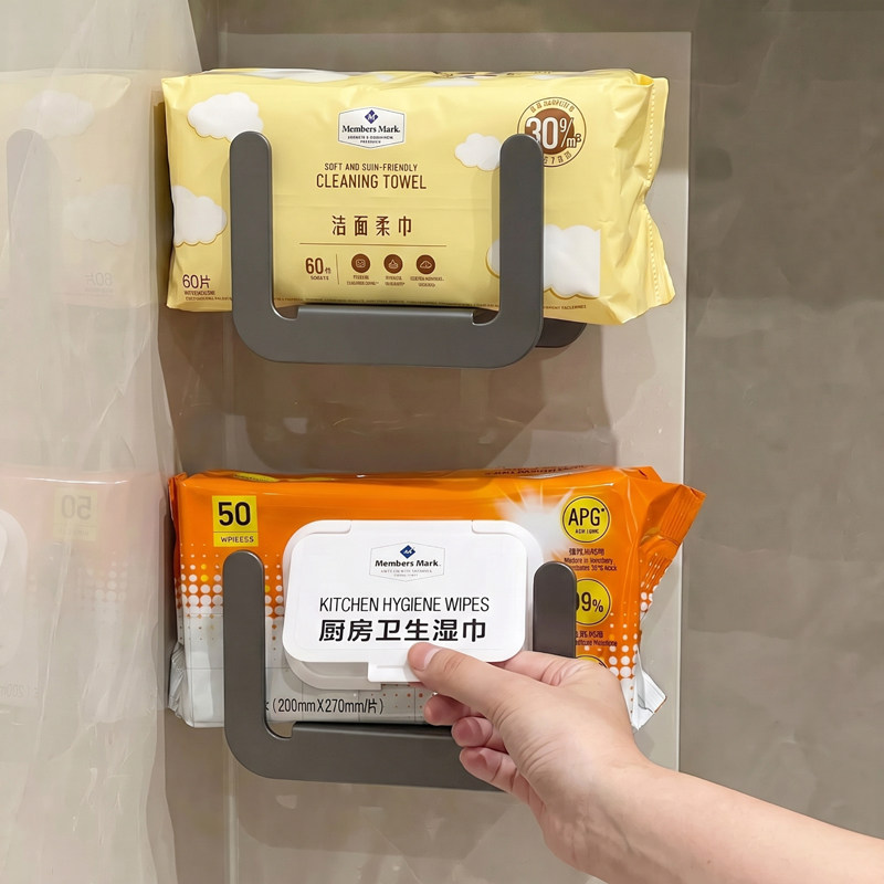免打孔壁挂浴室纸巾架收纳纸巾盒图片