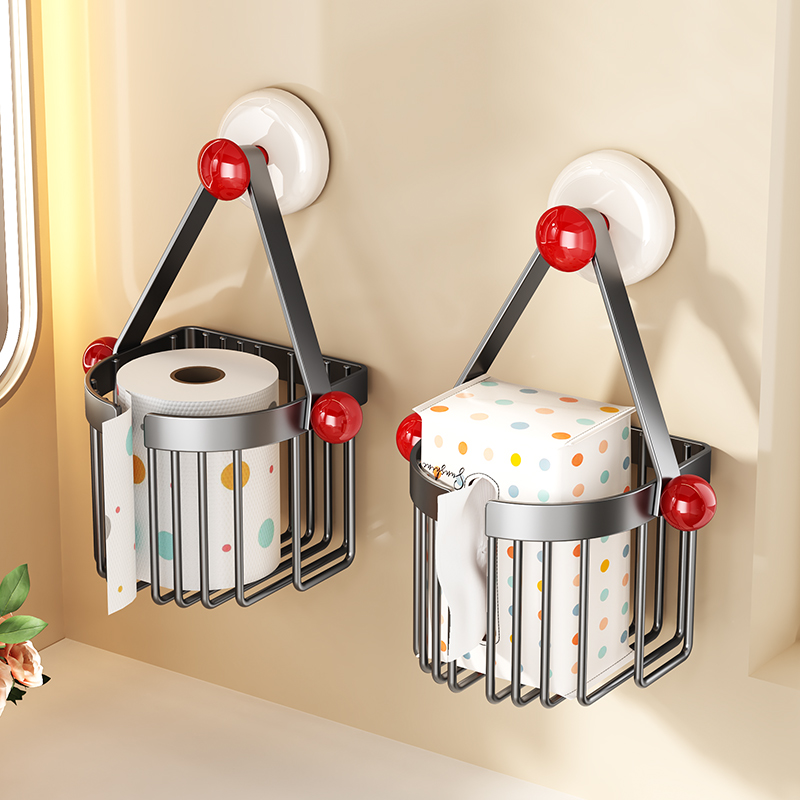 【浴室收纳篮】卫生间吸盘置物架