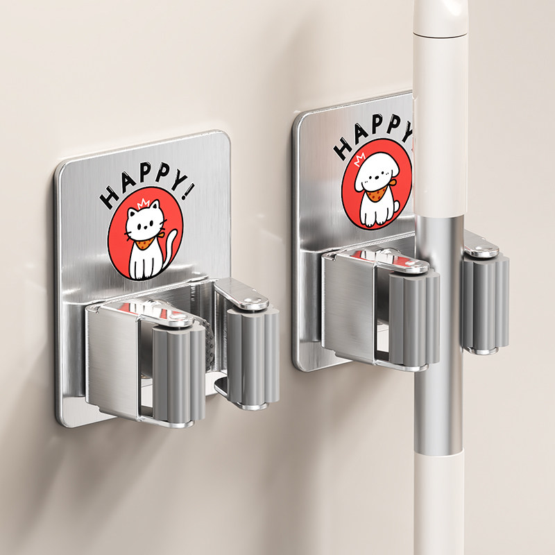 【掉落包赔】不锈钢拖把收纳夹