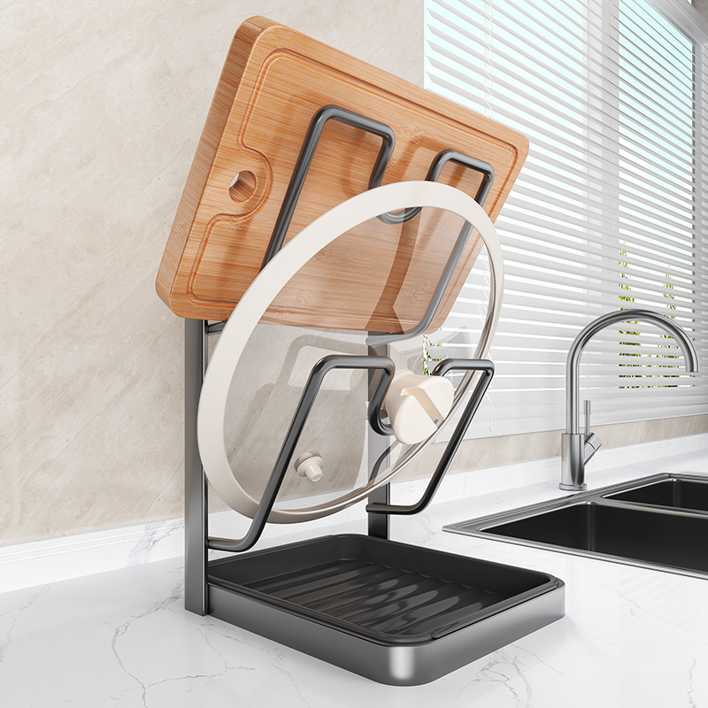 【沥水通风】厨房台面锅盖砧板架