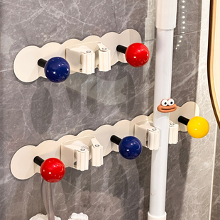 拖把壁挂夹免打孔挂钩拖把夹卫生间收纳神器墙上拖布固定架扫把夹