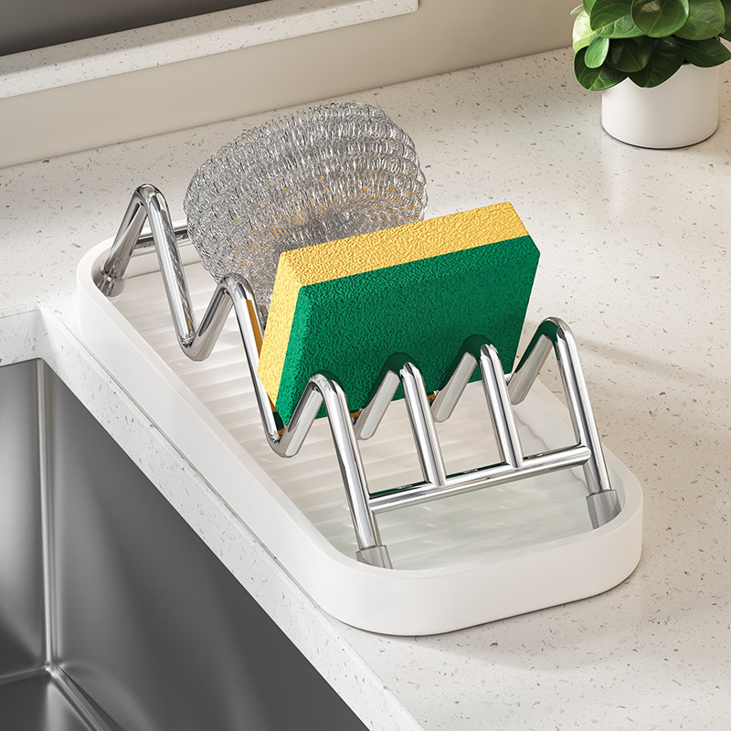 厨房水龙头置物架不锈钢水槽洗菜池钢丝球洗碗海绵收纳神器沥水架,厨房/烹饪用具,抹布架/厨房清洁收纳架,淘宝优惠券,粉丝福利购,淘宝优惠卷