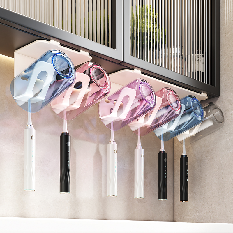 【稳固不掉】镜柜下牙刷牙具挂架