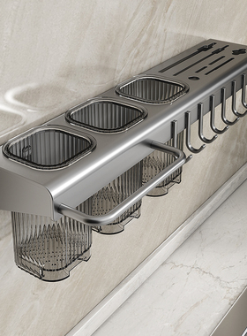 2025新款刀架置物架厨房壁挂式多功能菜刀架筷子筒一体刀具收纳架