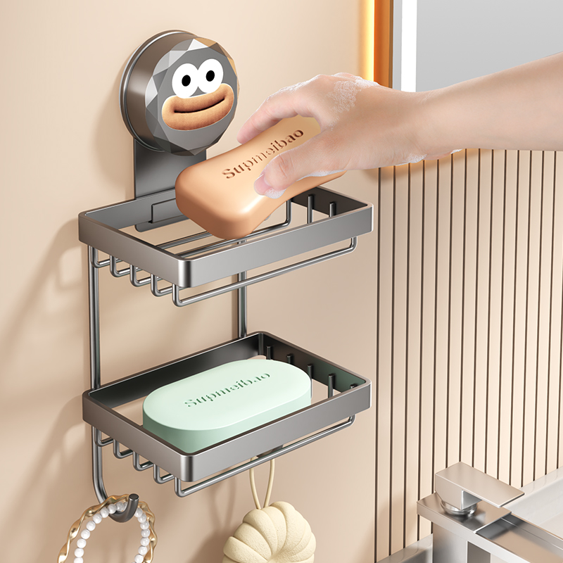 【快速沥水】吸盘肥皂盒壁挂式