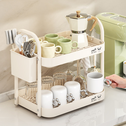 【双层沥水】杯子茶具收纳置物架